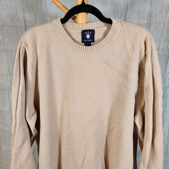 Vintage Ivy Crew Beige Cottage Core Fisherman 100% Cotton Crewneck Sweater, XL - Picture 3 of 7